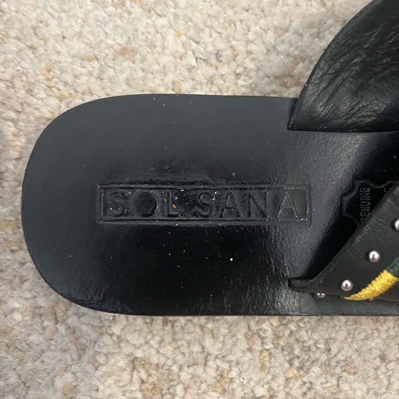 Sol Sana Pablo Embellished Slide Sandals Black Size 37 - Picture 7 of 9